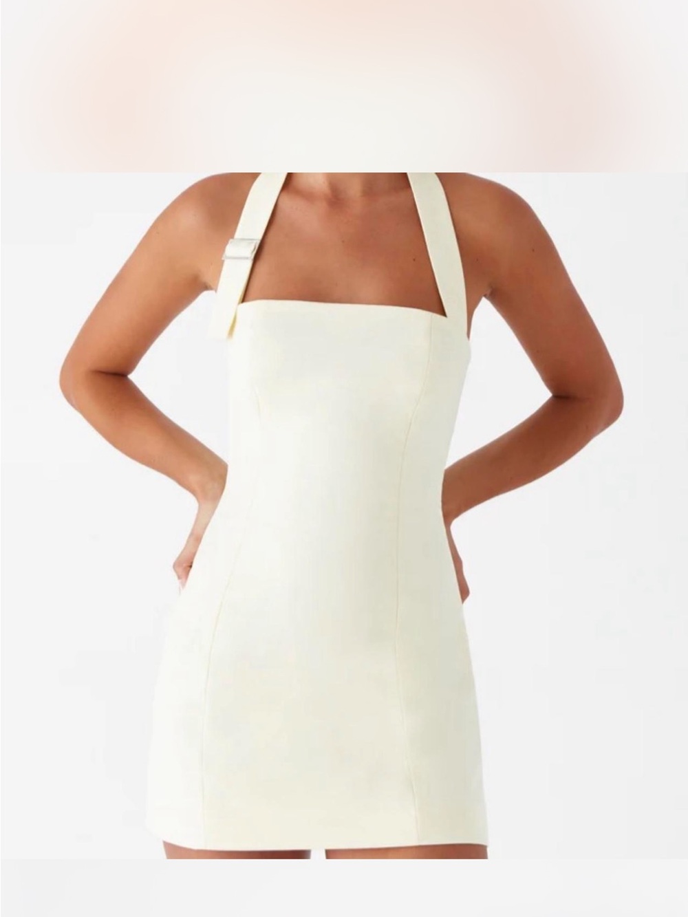 Pepper mayo Halter Mini Dress in yellow